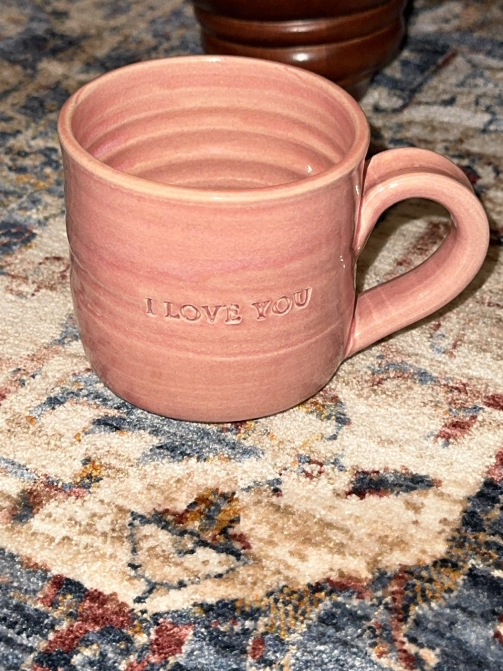 [EUC] BLACK OAK PINK ENGRAVED I LOVE YOU COFFEE TEA MUG CUP JOANNA GAINES/MAGNOL